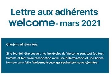 Lettre aux adhérents mars 2021